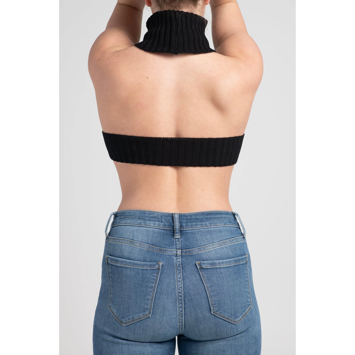 BLACK KNIT TURTLNECK TOP