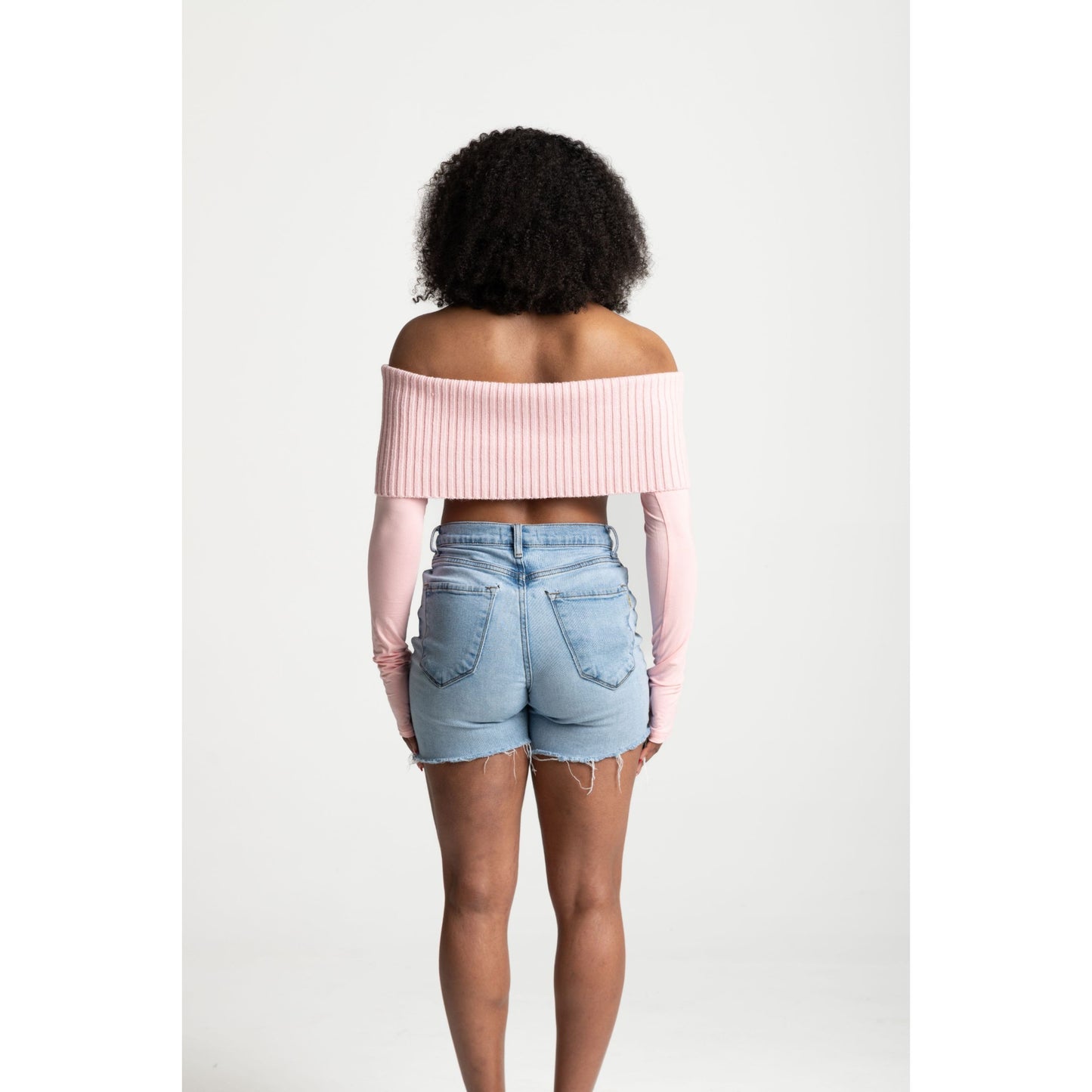 KNIT LONG SLEEVE CROP TOP