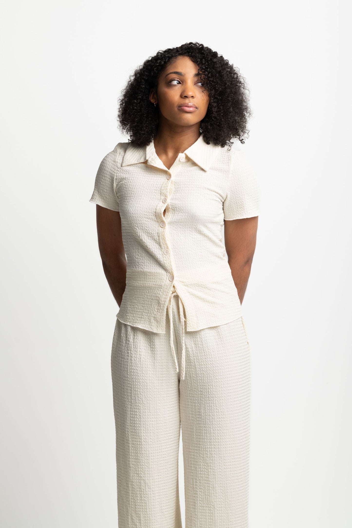 TEXTURED TOP AND PANTS SET