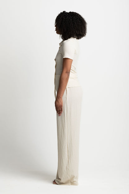 TEXTURED TOP AND PANTS SET