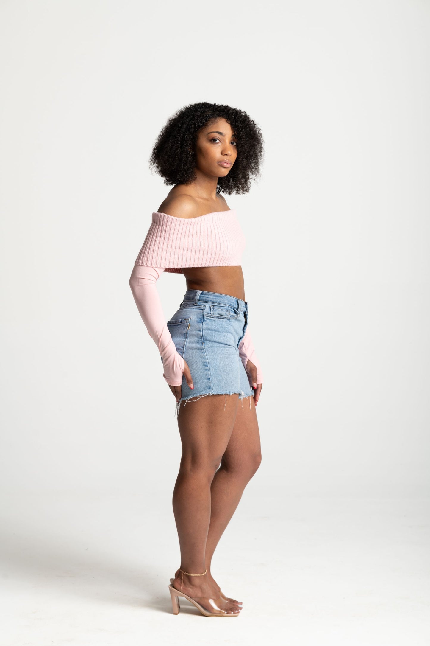 KNIT LONG SLEEVE CROP TOP